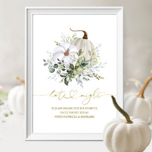 Greenery Pumpkin Herfst Datum Nachtingang Poster