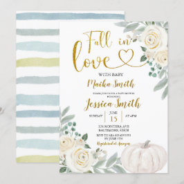 Greenery Pumpkin Herfst in Love Baby shower Invita Kaart