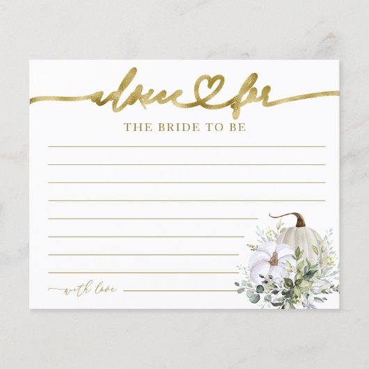 Greenery Pumpkin Herfst Vrijgezellenfeest Advice K (Voorkant)