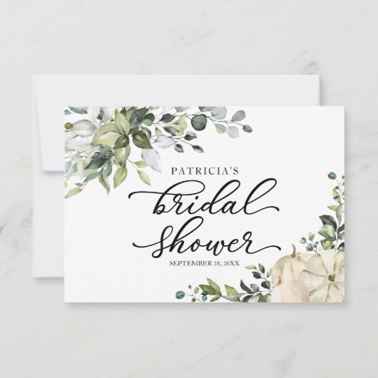 Greenery Pumpkin Herfst Vrijgezellenfeest Advice K Kaart (Achterkant)