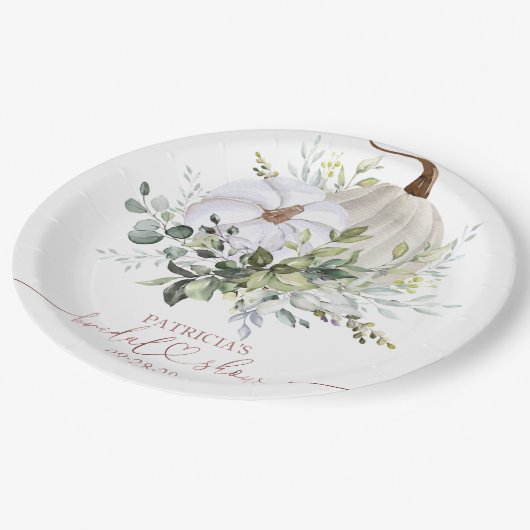 Greenery Pumpkin Herfst Vrijgezellenfeest Bord (Gekanteld)