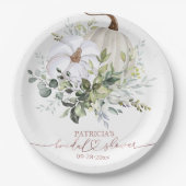 Greenery Pumpkin Herfst Vrijgezellenfeest Bord (Voorkant)