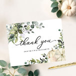 Greenery Pumpkin Herfst Vrijgezellenfeest Dank u Briefkaart<br><div class="desc">Mooie groene waterverf, pompoen herfst-thema vrijgezellenfeest gasten dank u kaart. Eenvoudig te personaliseren met uw gegevens. Neem contact met mij op via chat als je vragen hebt over het kunstwerk of maatwerk nodig hebt. LET OP: Voor hulp bij bestellingen, verzending, productinformatie, enz., neem direct contact op met Zazzle Customer Care...</div>