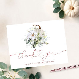 Greenery Pumpkin Herfst Vrijgezellenfeest Dank u Briefkaart