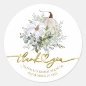 Greenery Pumpkin Herfst Vrijgezellenfeest Favor Cl Ronde Sticker (Voorkant)