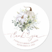 Greenery Pumpkin Herfst Vrijgezellenfeest Favor Ronde Sticker (Voorkant)