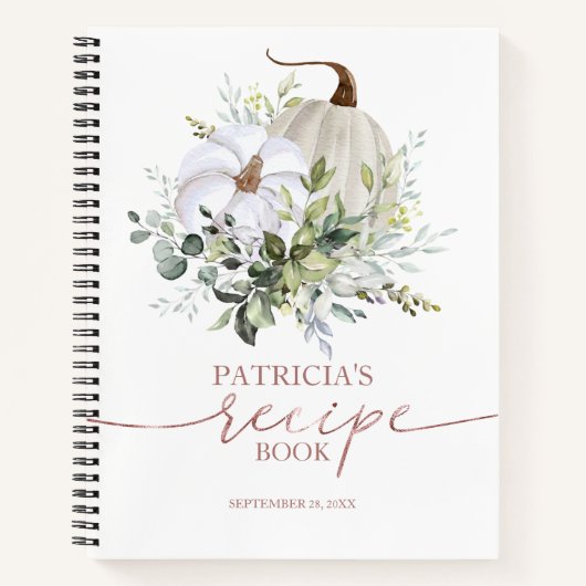 Greenery Pumpkin Herfst Vrijgezellenfeest Recipe B Notitieboek (Voorkant)