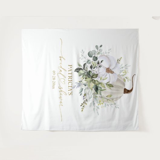 Greenery Pumpkin Herfst Vrijgezellenfeest Wandkleed (Voorkant (horizontaal))