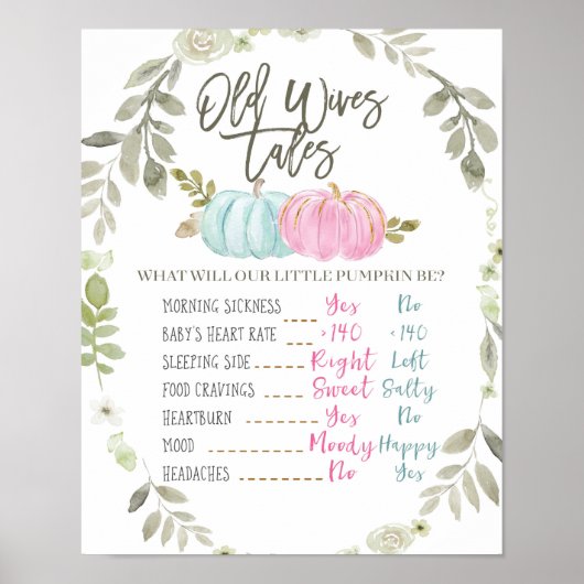 Greenery Pumpkin Old Wives Tales Poster (Voorkant)