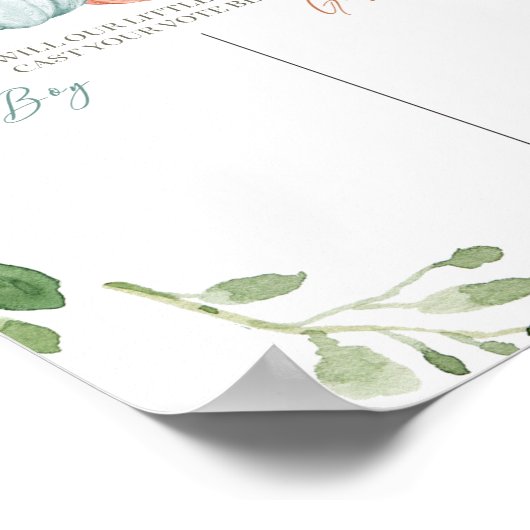 Greenery Pumpkin Pink Mint en Peach Voting Poster (Hoek)
