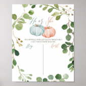 Greenery Pumpkin Pink Mint en Peach Voting Poster (Voorkant)