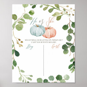 Greenery Pumpkin Pink Mint en Peach Voting Poster