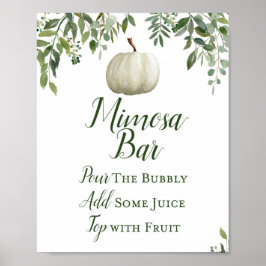 Greenery Pumpkin Sign, Vrijgezellenfeest Sign Poster