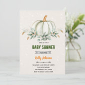 Greenery pumpkin-uitnodiging voor het douchen kaart (Staand voorkant)