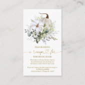 Greenery Pumpkin Vrijgezellenfeest Recipe Request Informatiekaartje (Voorkant)