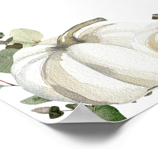 Greenery Pumpkin Wedding Welkom Poster (Hoek)