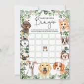 Greenery Puppy Dog Bingo Baby shower Kaart (Voorkant)