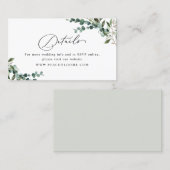 Greenery QR Code Wedding Details Enclosure Card Visitekaartje (Voorkant / Achterkant)