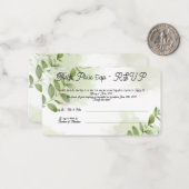 Greenery R.S.V.P Vietnamese trouwkaart Notitiekaartje (Voorkant / Achterkant in situ)