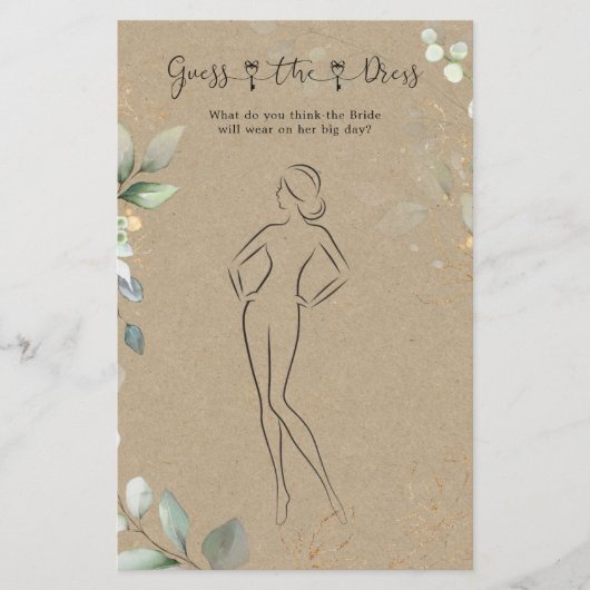 Greenery raadt de dress Vrijgezellenfeest game Fly Flyer (Voorkant)