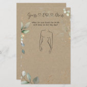 Greenery raadt het Vrijgezellenfeest-spel Briefpapier (Voorkant / Achterkant)