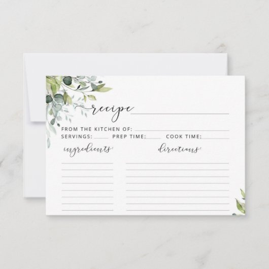 Greenery recipe-kaart (Voorkant)