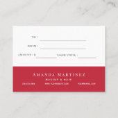 Greenery & Red Berries Holiday Cadeaucertificaat Visitekaartje (Achterkant)