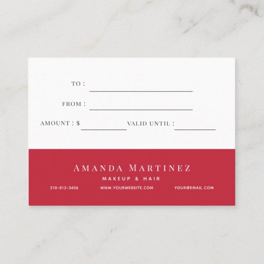 Greenery & Red Berries Holiday Cadeaucertificaat Visitekaartje (Achterkant)