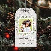 Greenery Red Berries Holiday Foto Cadeaulabel