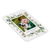 Greenery Red Berries Holiday Foto Magneet (Rechterzijde)