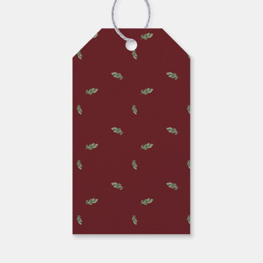 Greenery Red Berries Holiday Gift Labels Cadeaulabel (Achterkant)