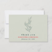 Greenery Red Botanical Floral bedankt Kaart (Voorkant)