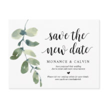 Greenery, red de nieuwe datum, bruiloft uitgesteld