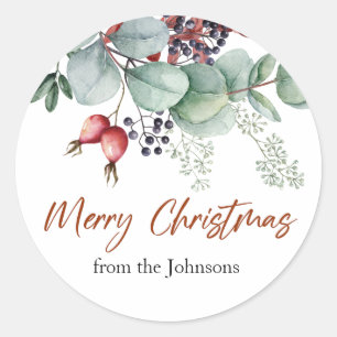 Greenery Red Green Kerst sticker