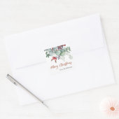 Greenery Red Green Kerst sticker (Envelop)