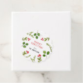 Greenery Red holly berries Holiday Bedankjes Labels (In situ)