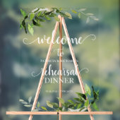 Greenery repetitie diner welkom acryl bord (Neutraal)