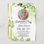 Greenery Retirement Party Invitation Kaart (Voorkant / Achterkant)