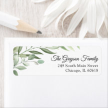 Greenery Return Address Label