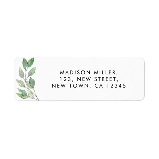 Greenery Return Address Label (Voorkant)