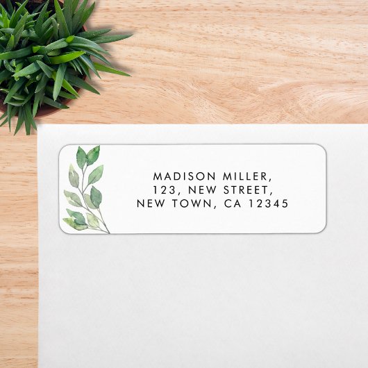 Greenery Return Address Label