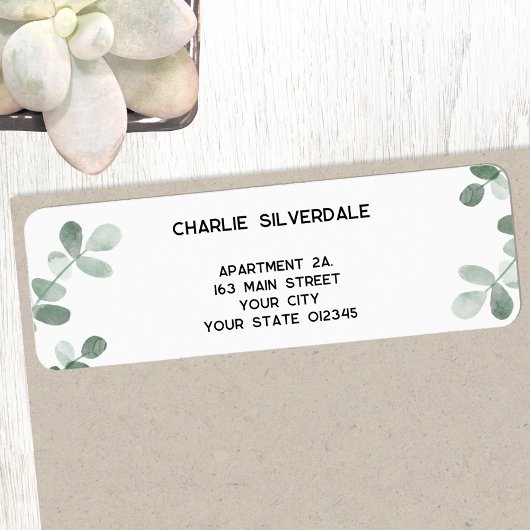 Greenery Return Address Label