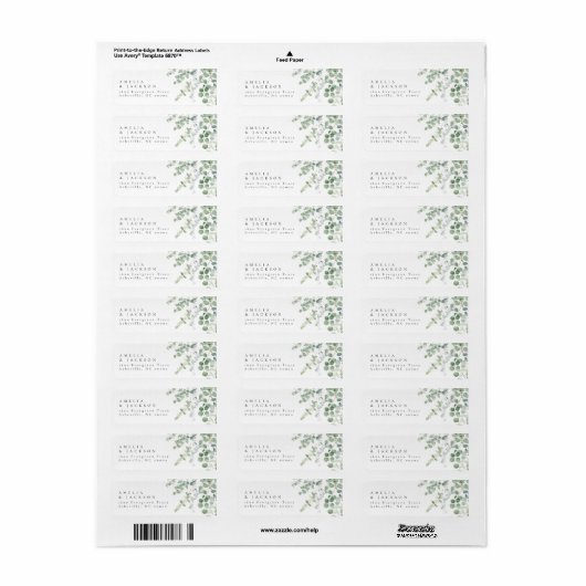 Greenery Return Address Labels (Full Sheet)