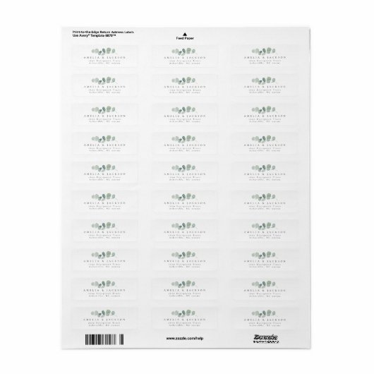 Greenery Return Address Labels (Full Sheet)