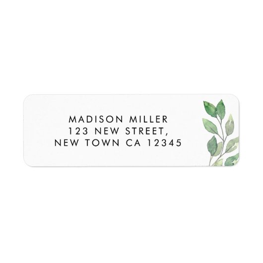 Greenery Return-adres Etiket (Voorkant)