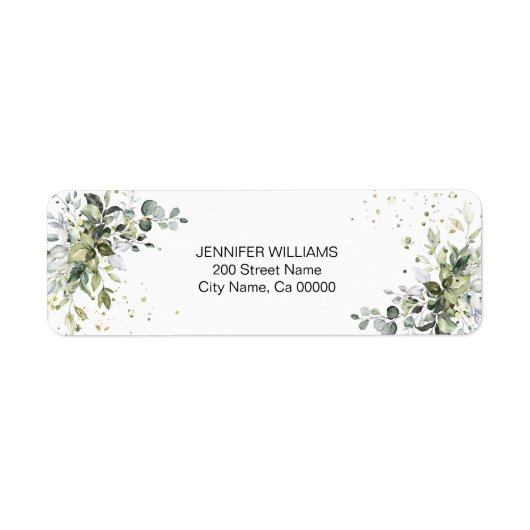 Greenery Return-adres Etiket (Voorkant)