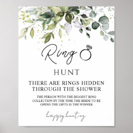 Greenery Ring Hunt Vrijgezellenfeest spel Poster