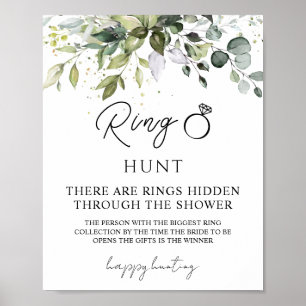 Greenery Ring Hunt Vrijgezellenfeest spel Poster