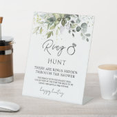 Greenery Ring Hunt Vrijgezellenfeest spel Reclamebord Met Voetstuk (Insitu)