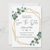 Greenery Romantic Photo Save The Date Invitation Kaart (Voorkant)